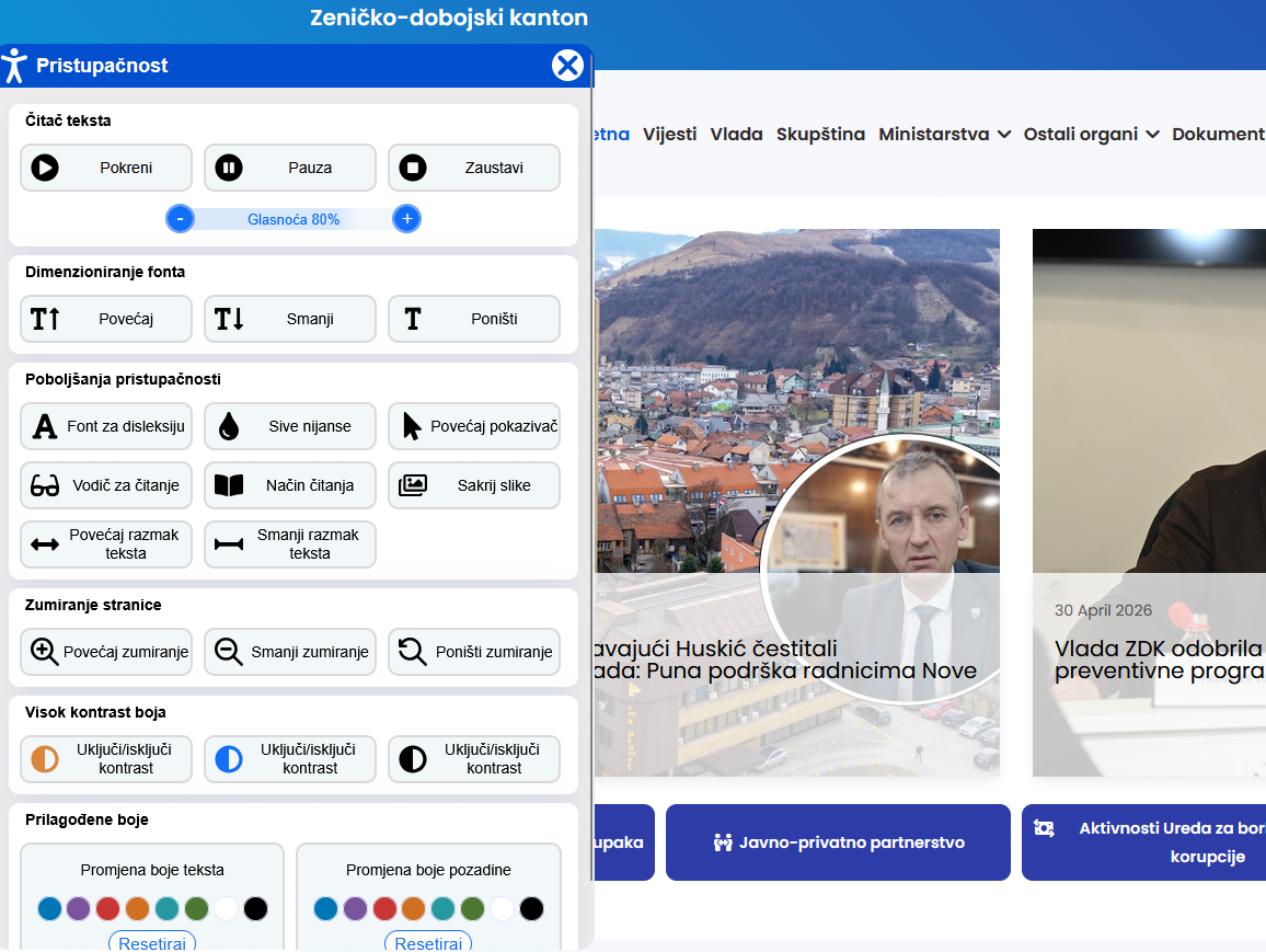 Službene internet stranice ZDK-a: Bolja pristupačnost za osobe sa invaliditetom